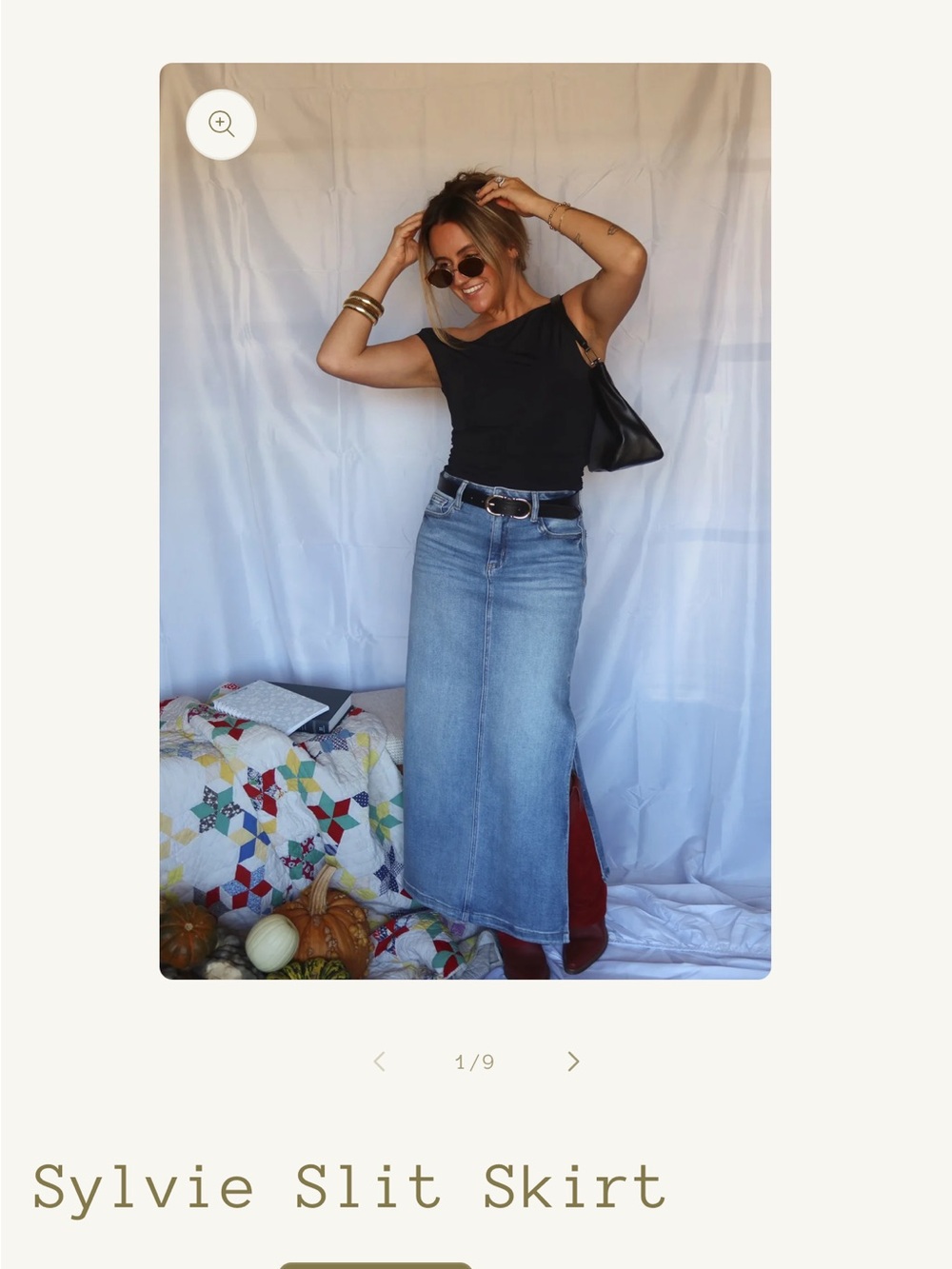 NWT Denim Maxi Skirt with Side Slit - Light Blue
